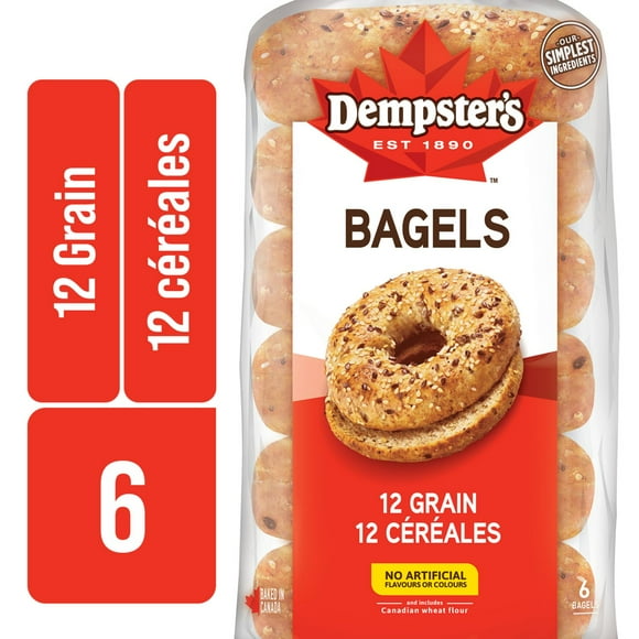 Dempster’s® 12 Grain Bagels, Pack of 6; 510 g