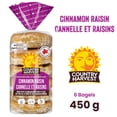 thumbnail image 1 of Country Harvest Cinnamon Raisin Bagel, 1 of 2