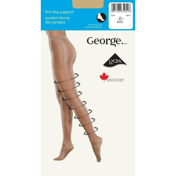 Bas-culotte avec soutien ferme des jambes à gousset en coton et à pointes renforcées de George pour dames
