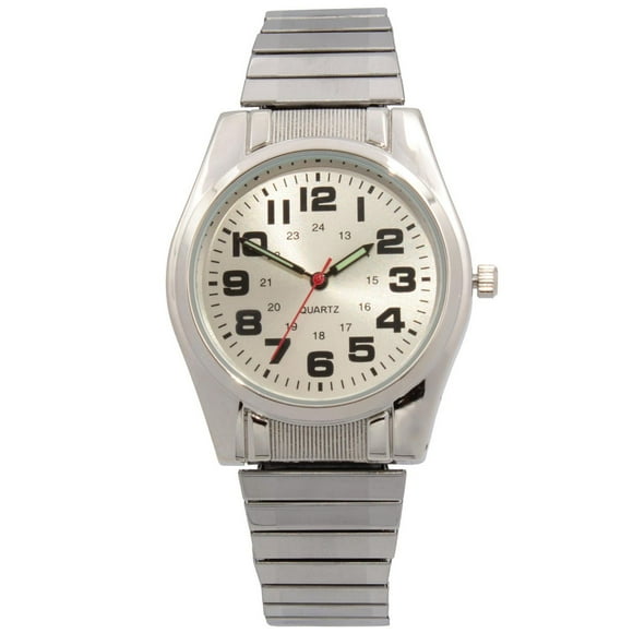 Montre George à argent avec bracelet extensible pour hommes