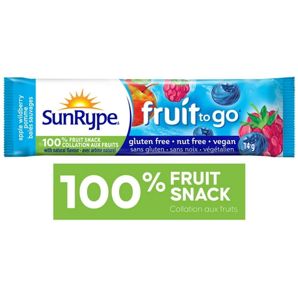 Collations Fruit to Go SunRype 100 % fruits Pomme et baies sauvages