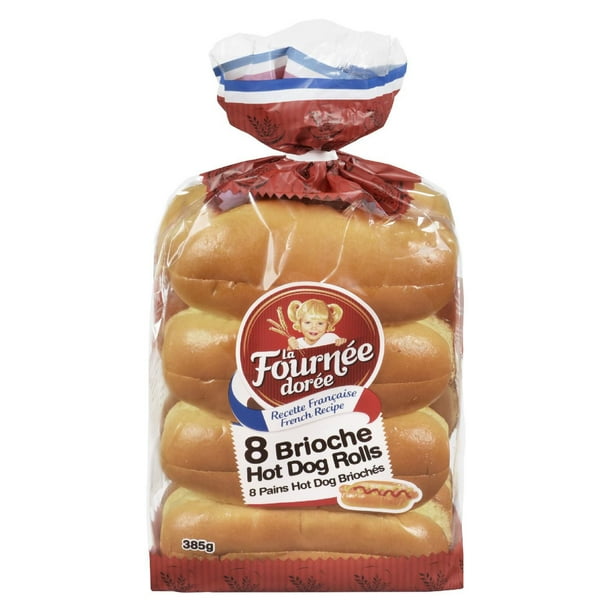 Brioche Hot Dog Buns, Hot dog buns (8 x 48g) Walmart.ca