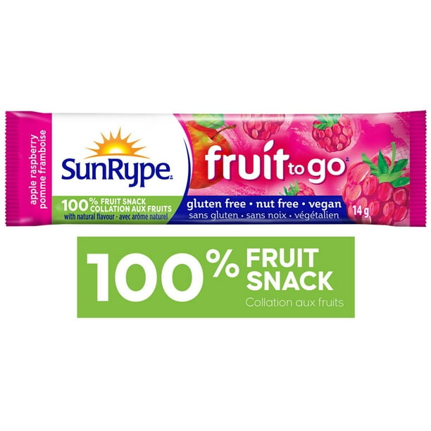 Collations Fruit to Go SunRype 100 % fruits Pomme et framboise