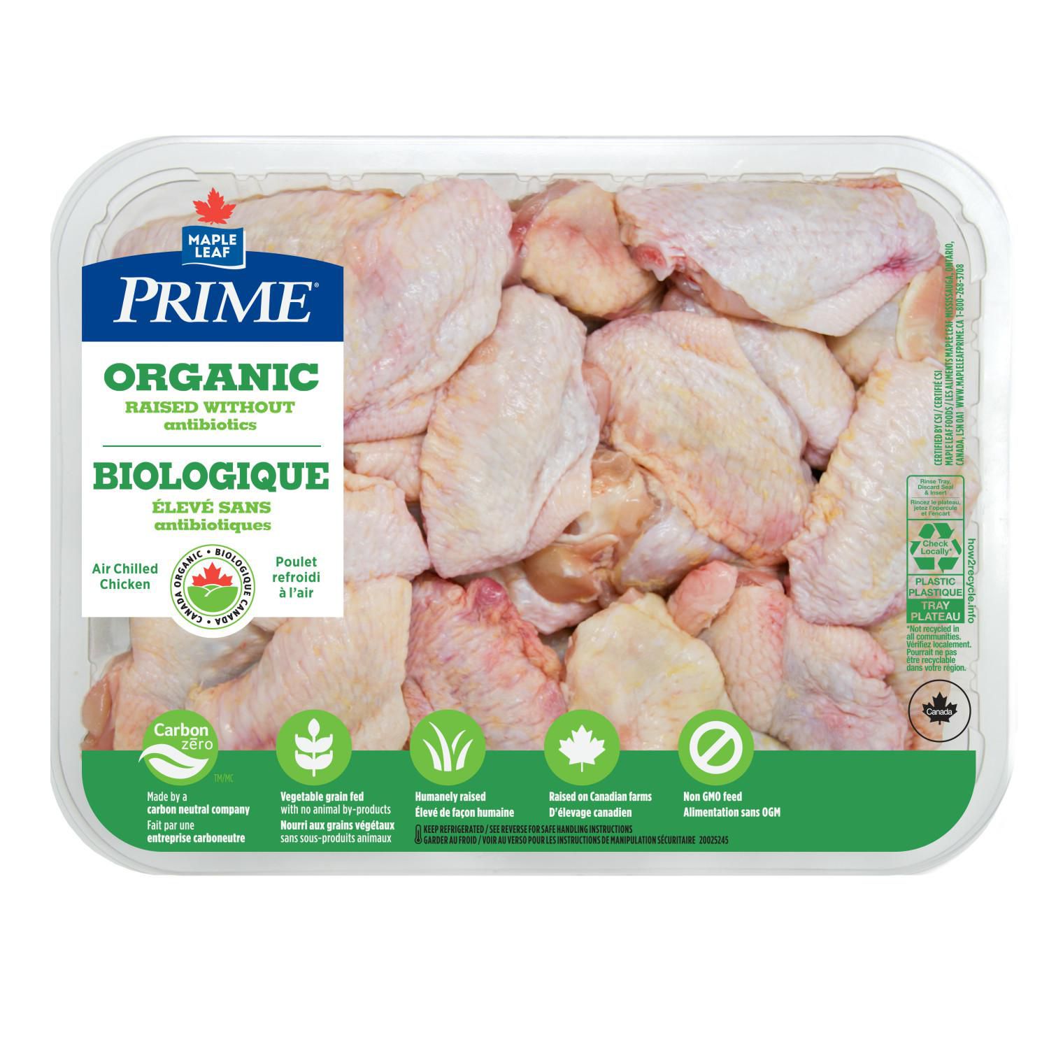 Maple Leaf Prime® Organic Chicken Wings, Drumettes and Winglets