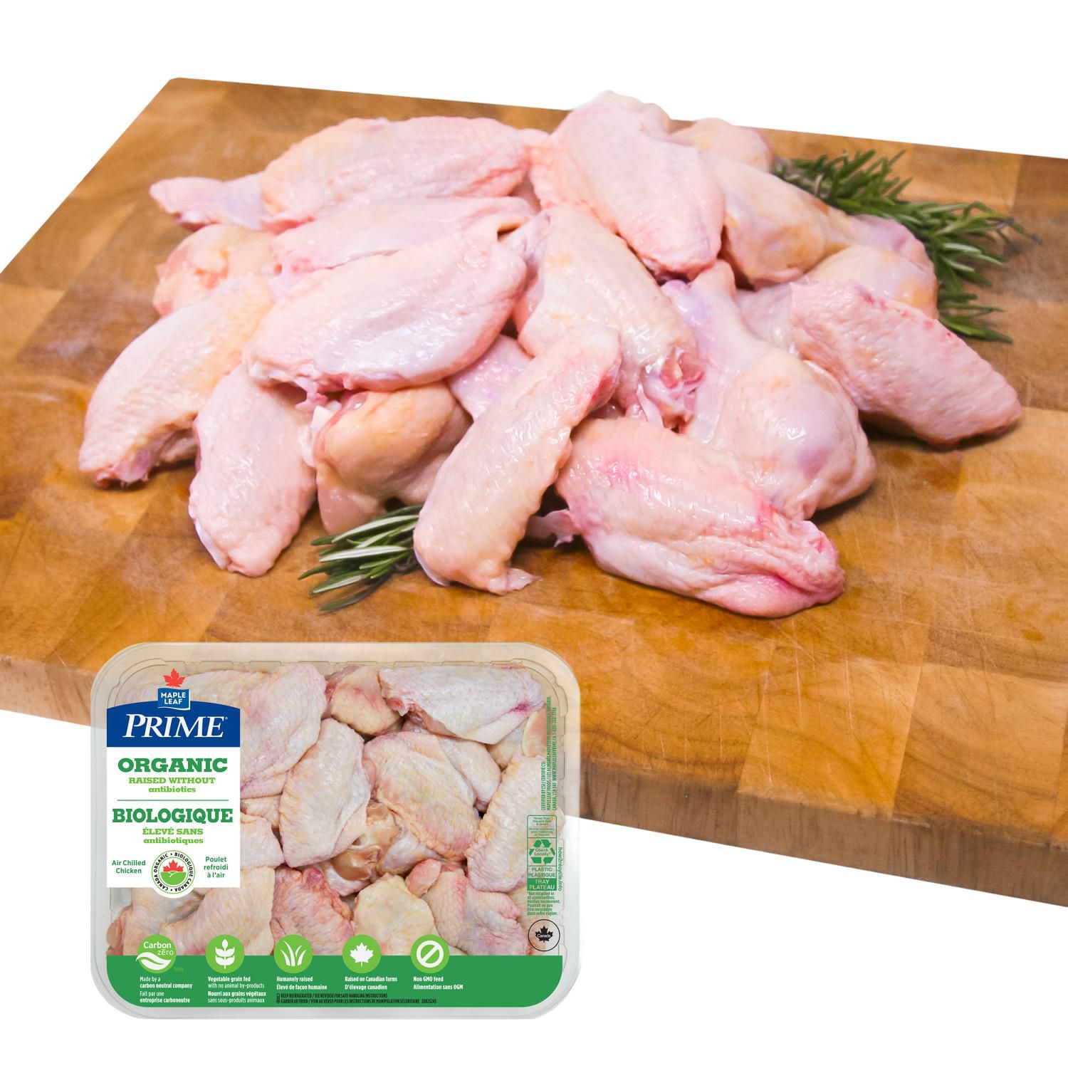 Ailes de poulet coupées Biologiques format économique Prime 16 morceaux