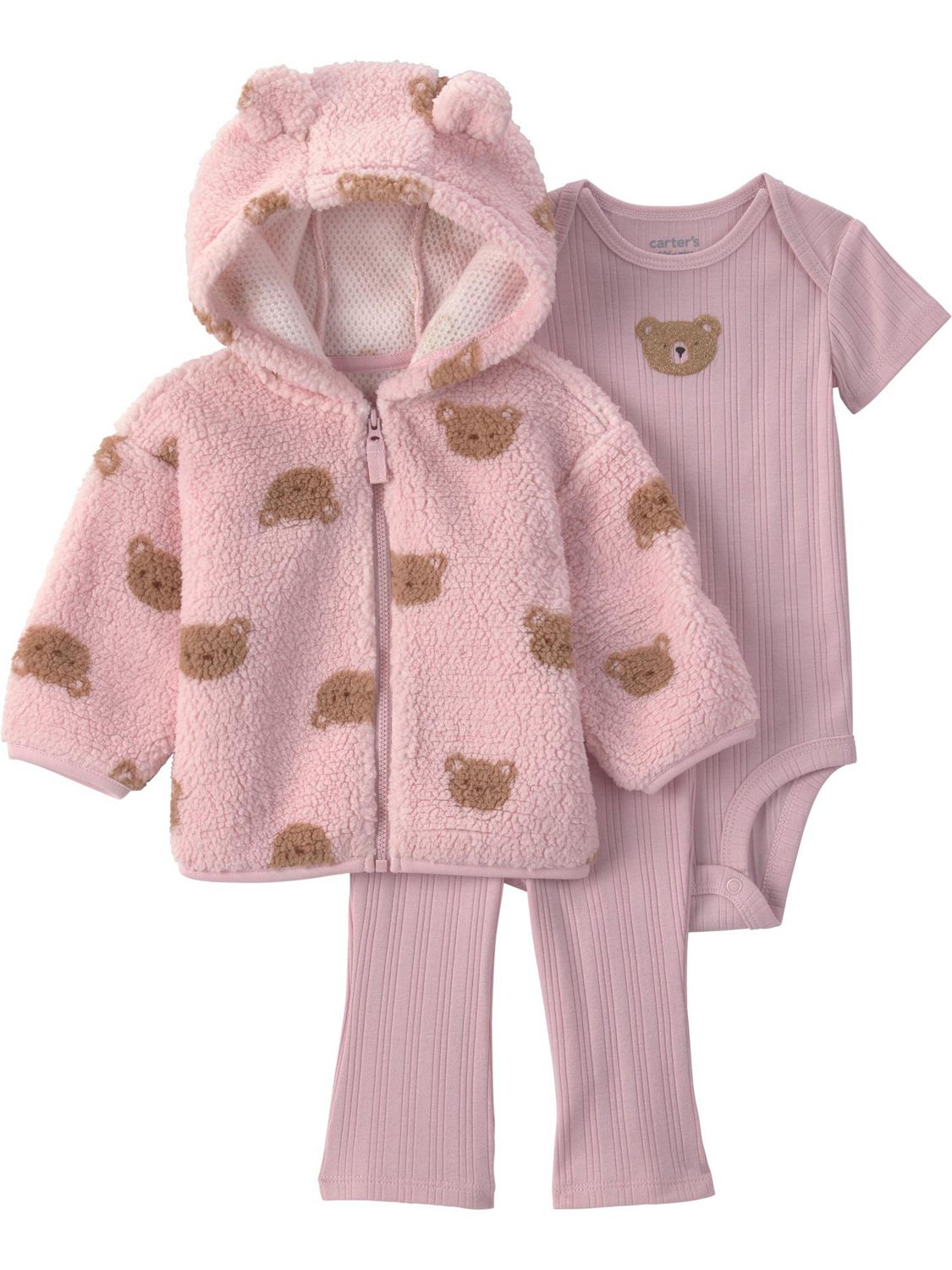Ensemble cardigan rose ours 3 pièces Carter's Child of Mine