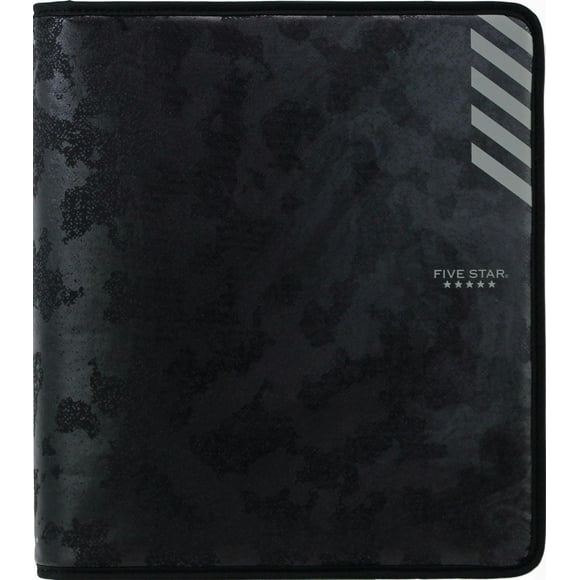 Five Star 2" Graphic Zipper Binder Black