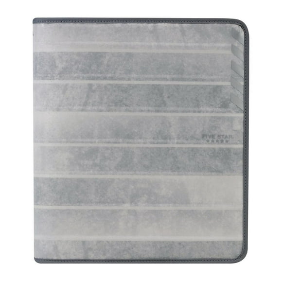 Five Star 2" Graphic Zipper Binder Grey