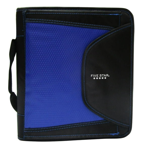 Five Star Slim 1.5" Zipper Binder Blue with Handle