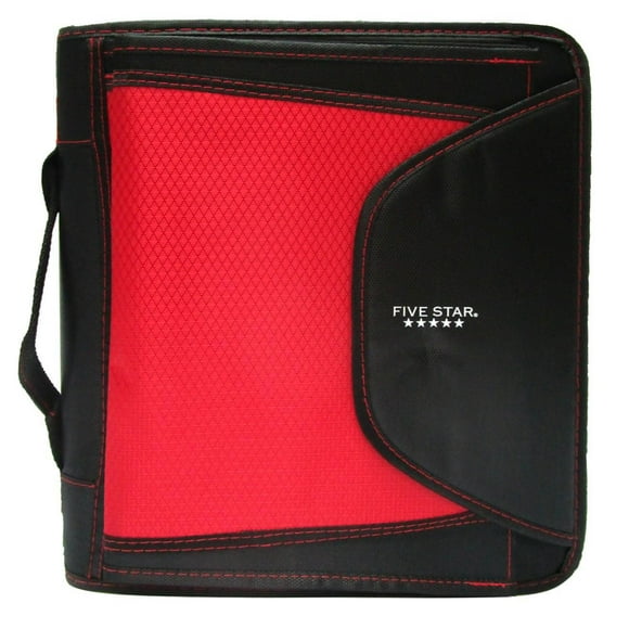 Five Star Slim 1.5" Zipper Binder Red with Handle