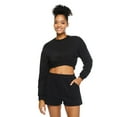 thumbnail image 1 of No Boundaries Women's Cropped Fleece Popover, 1 of 6