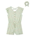 thumbnail image 1 of Btween Girls' Printed Romper and Scrunchie 2-Piece Set, 1 of 2