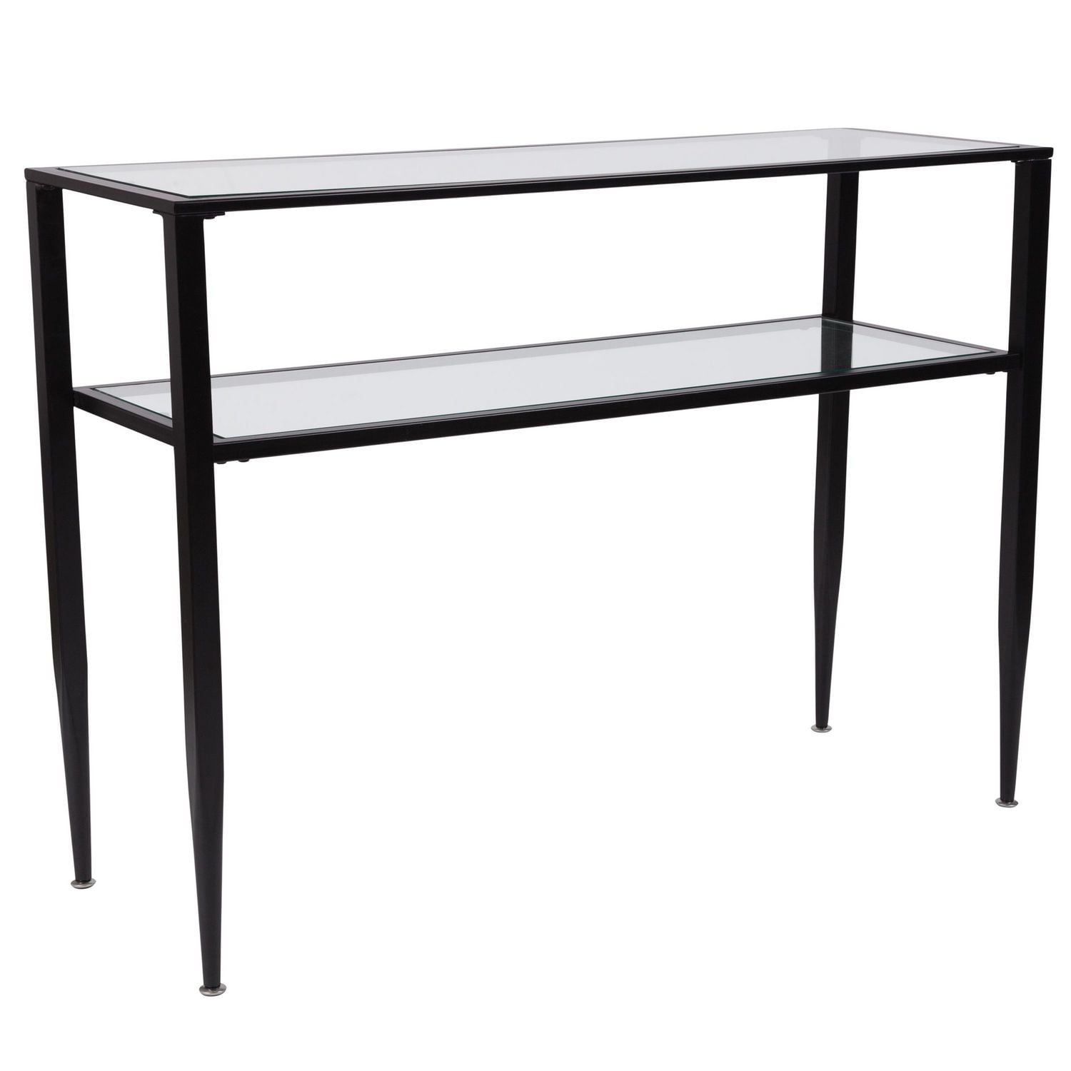 Featured image of post Console Verre Et Metal Noir - Table console blanche avec base en métal noir, 32.