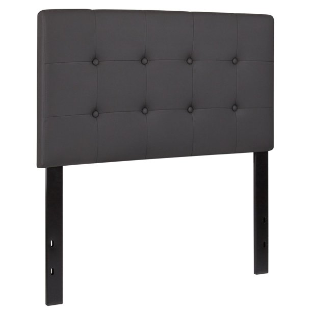 Lennox Tufted Upholstered Twin Size Headboard in Gray Vinyl Walmart.ca