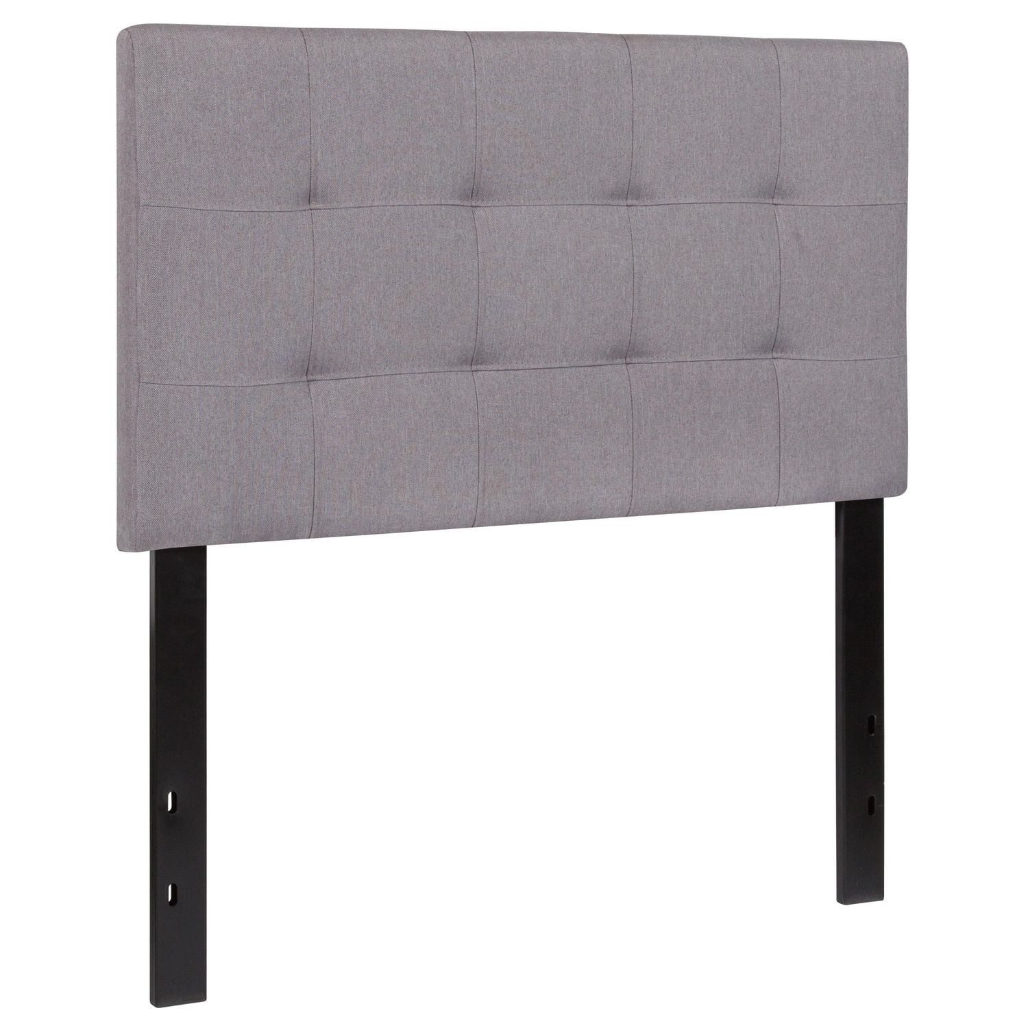 Bedford Tufted Upholstered Twin Size Headboard in Light Gray Fabric