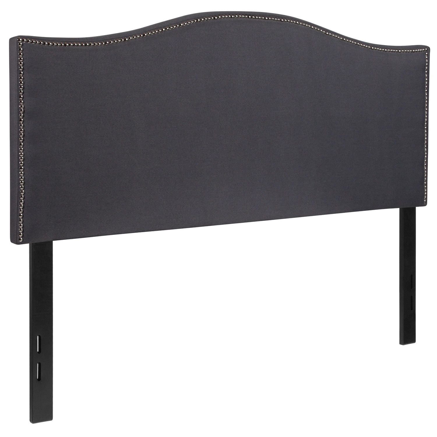 Lexington Upholstered Full Size Headboard with Accent Nail Trim in Dark