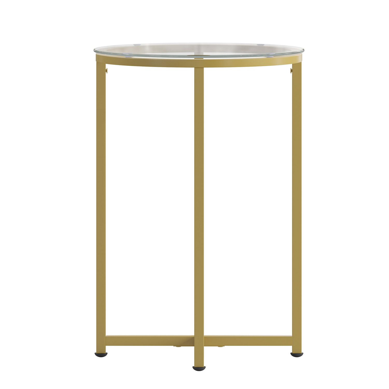 Greenwich Collection Glass End Table with Matte Gold Frame Walmart Canada