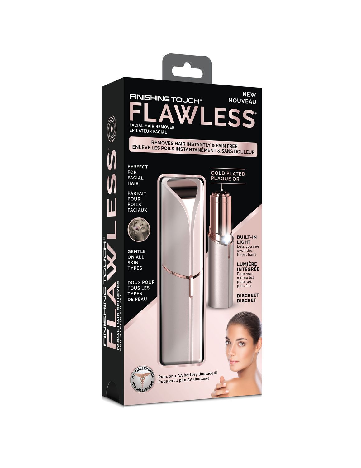 Finishing Touch Flawless Facial Hair Remover, Blush | Walmart Canada