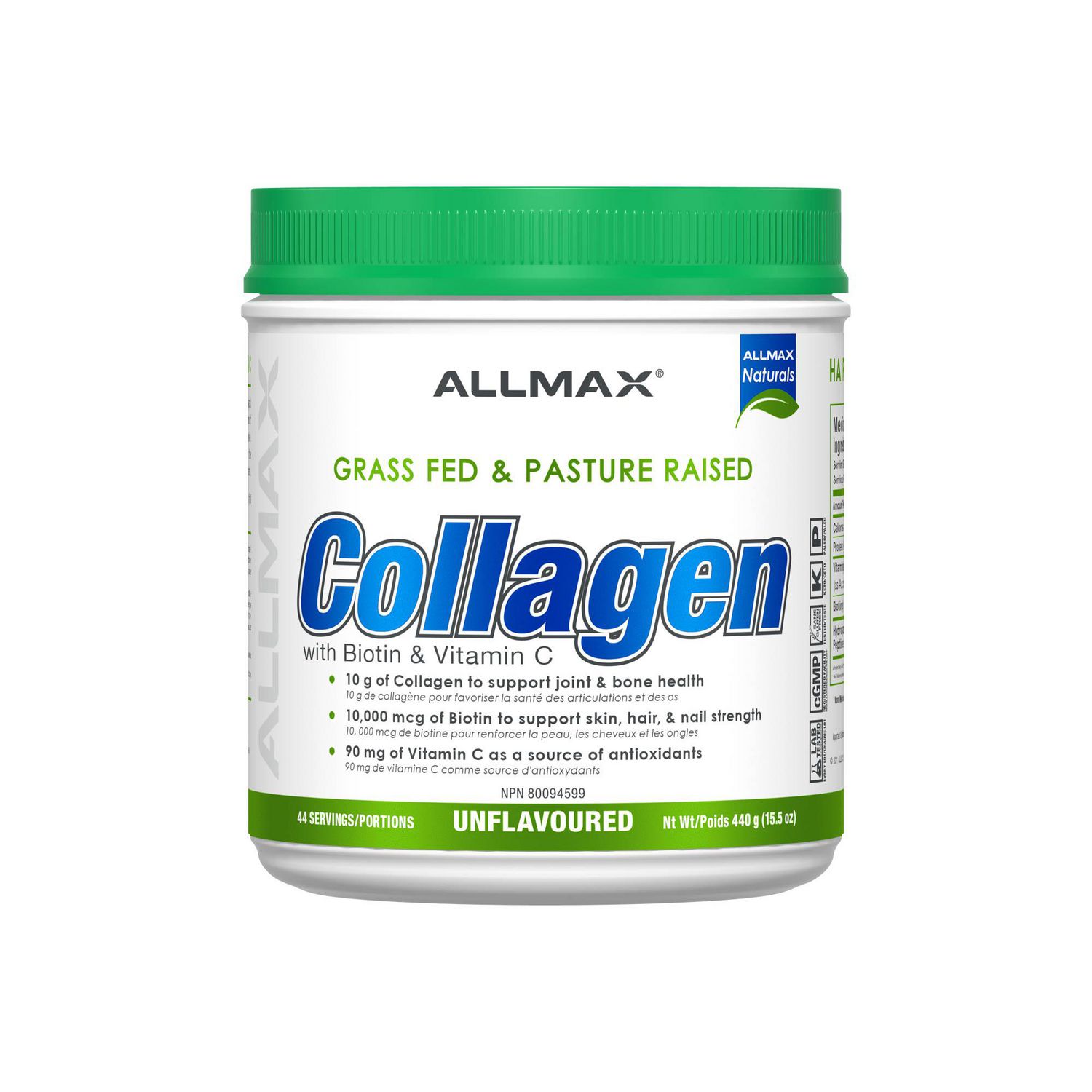 ALLMAX Collagen (with Biotin + Vitamin C) - Unflavoured