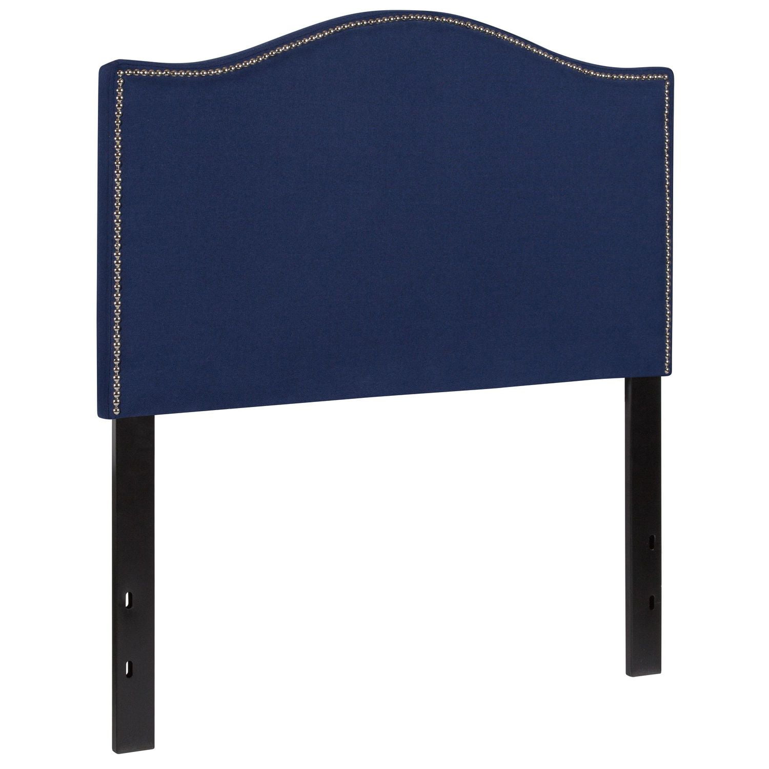 Lexington Upholstered Twin Size Headboard with Accent Nail Trim in Navy