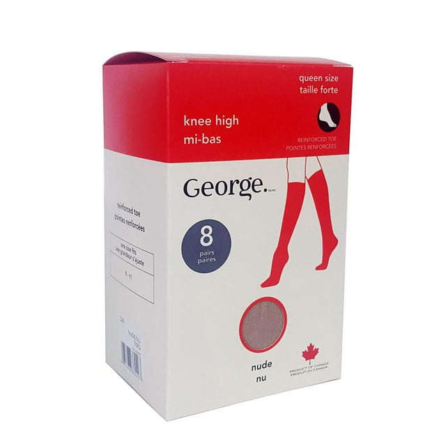 George Women's Queen Size Knee-Highs 10-Pack