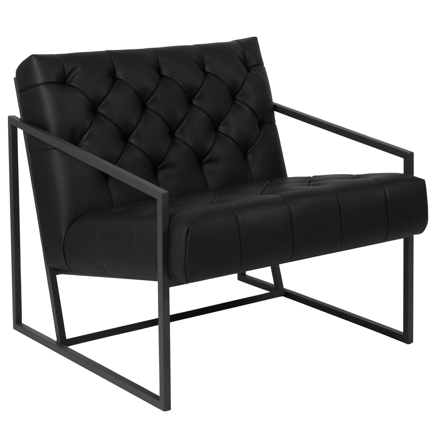 HERCULES Madison Series Black Leather Tufted Lounge Chair Walmart Canada