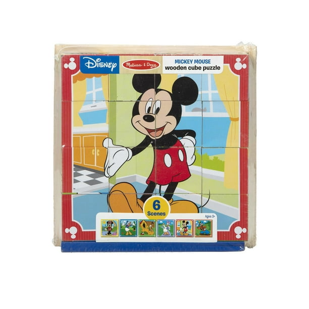 Melissa & Doug Disney Puzzle à cubes en bois Mickey Mouse 