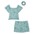 thumbnail image 2 of Ensemble 3 pièces avec haut à smocks, short et chouchou Btween pour filles, 2 of 2