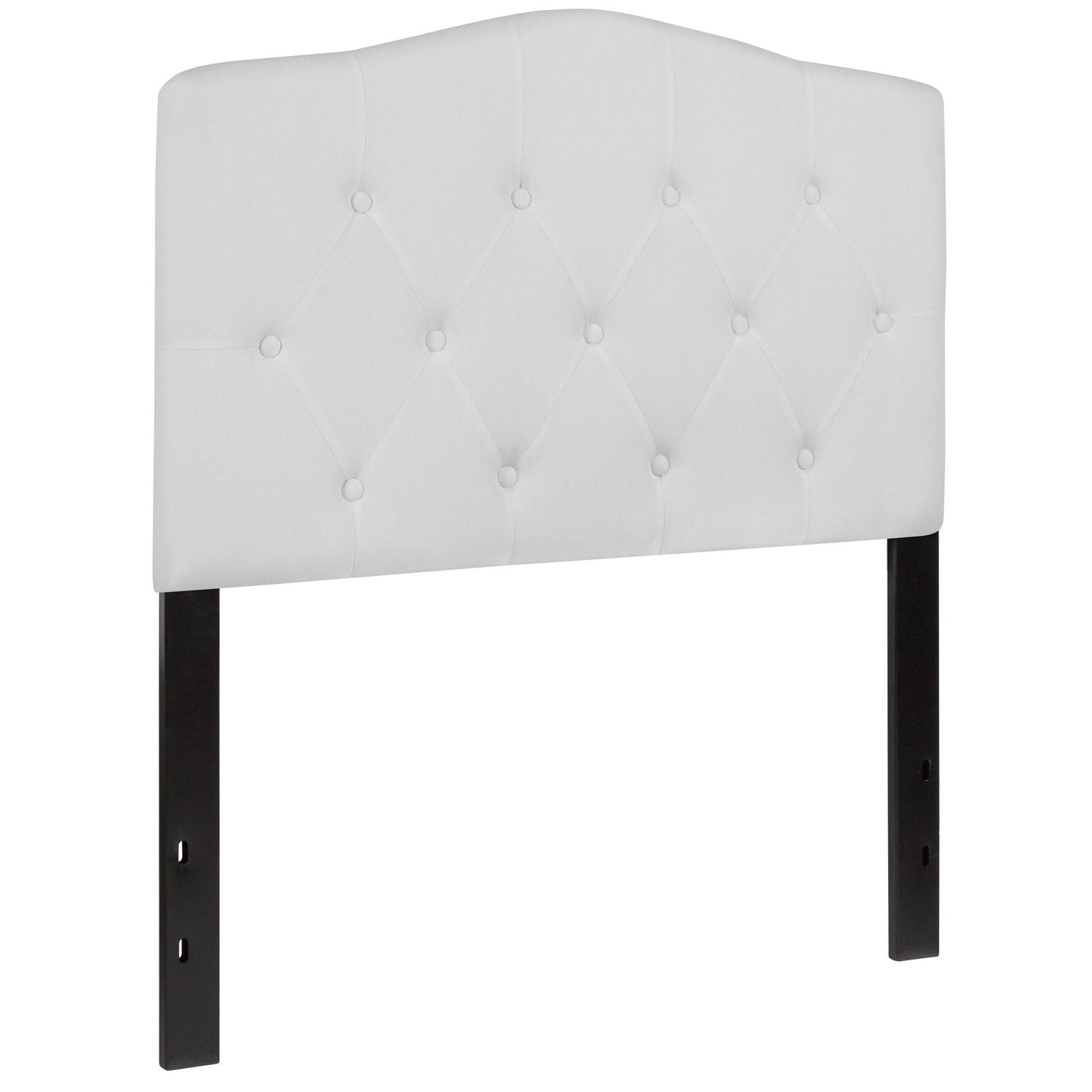 Cambridge Tufted Upholstered Twin Size Headboard in White Fabric