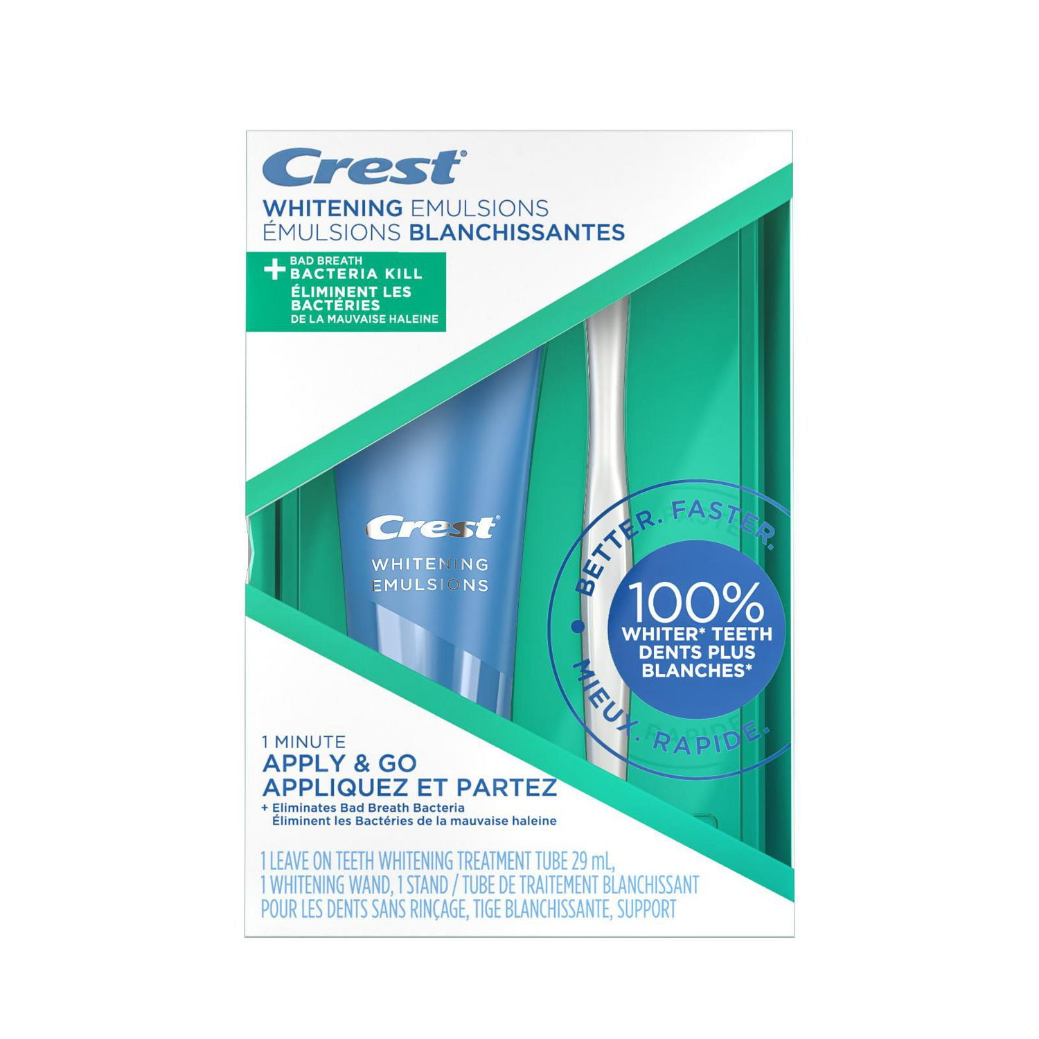 Crest Whitening Emulsions + Bad Breath Bacteria Kill, Leaveon Teeth