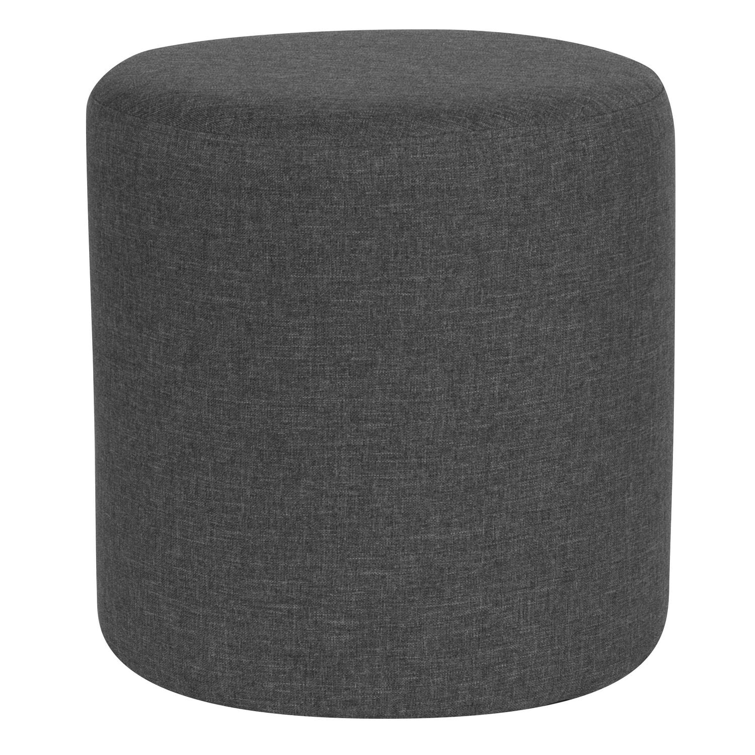 Barrington Upholstered Round Ottoman Pouf in Dark Gray Fabric Walmart