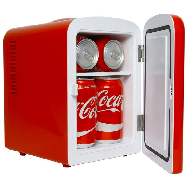 Coca-Cola Mini frigo rouge portable, capacité de 6 canettes
