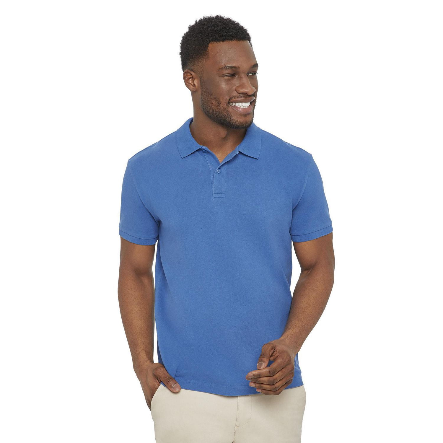 Men's Short Sleeve Solid Pique Polo Walmart Canada
