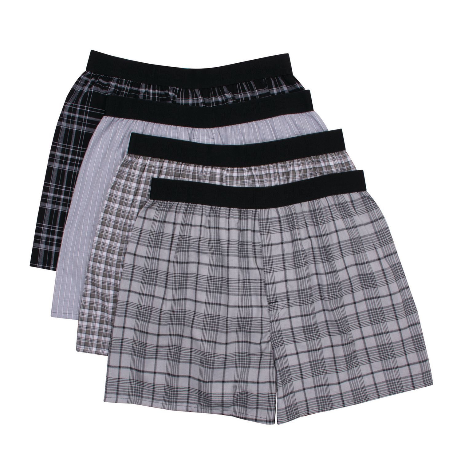 Boxer Tissé en Coton FreshIQ pour Homme Hanes Paquet de 4 - Assorti