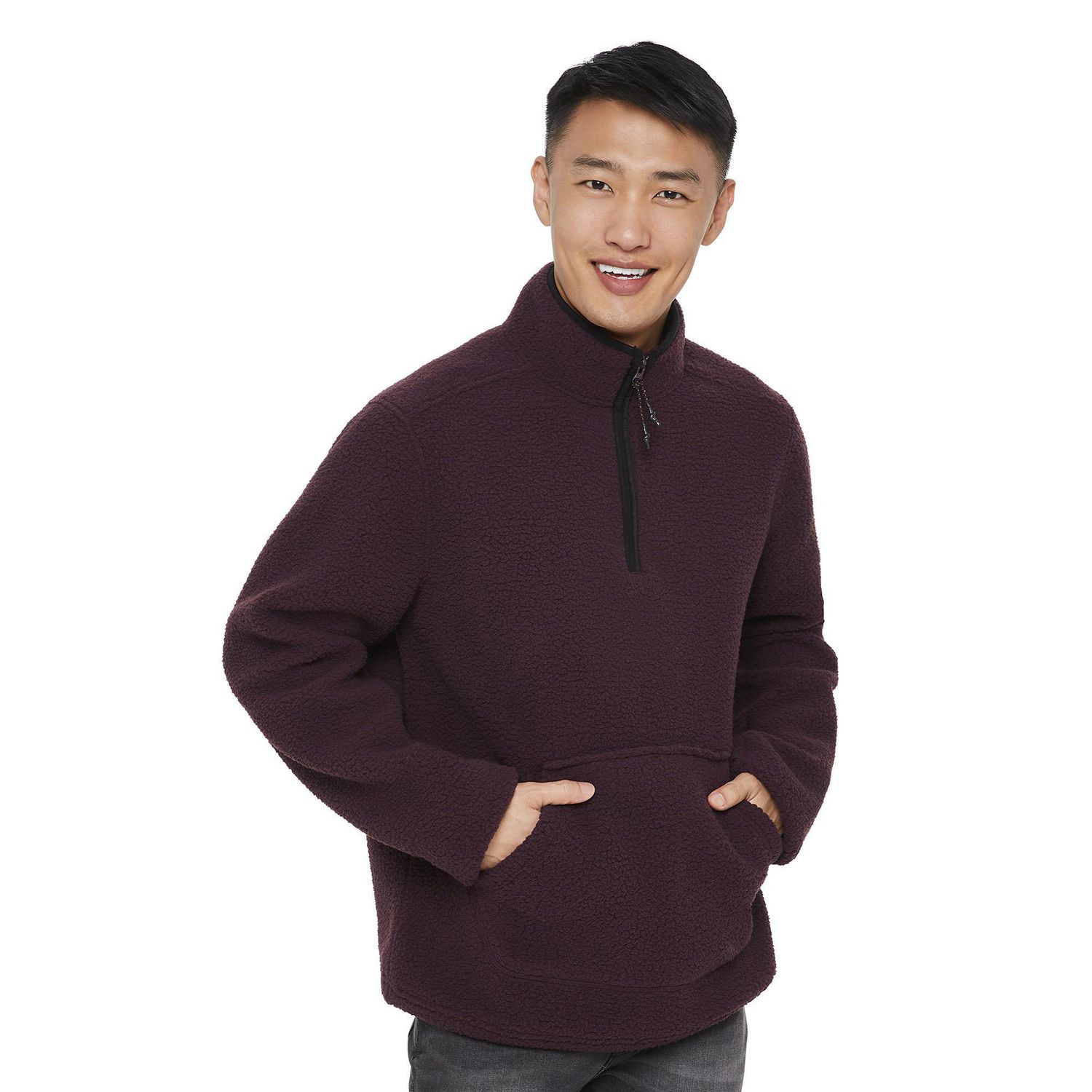 George Men s Quarter Zip Mock Neckline Pullover Walmart