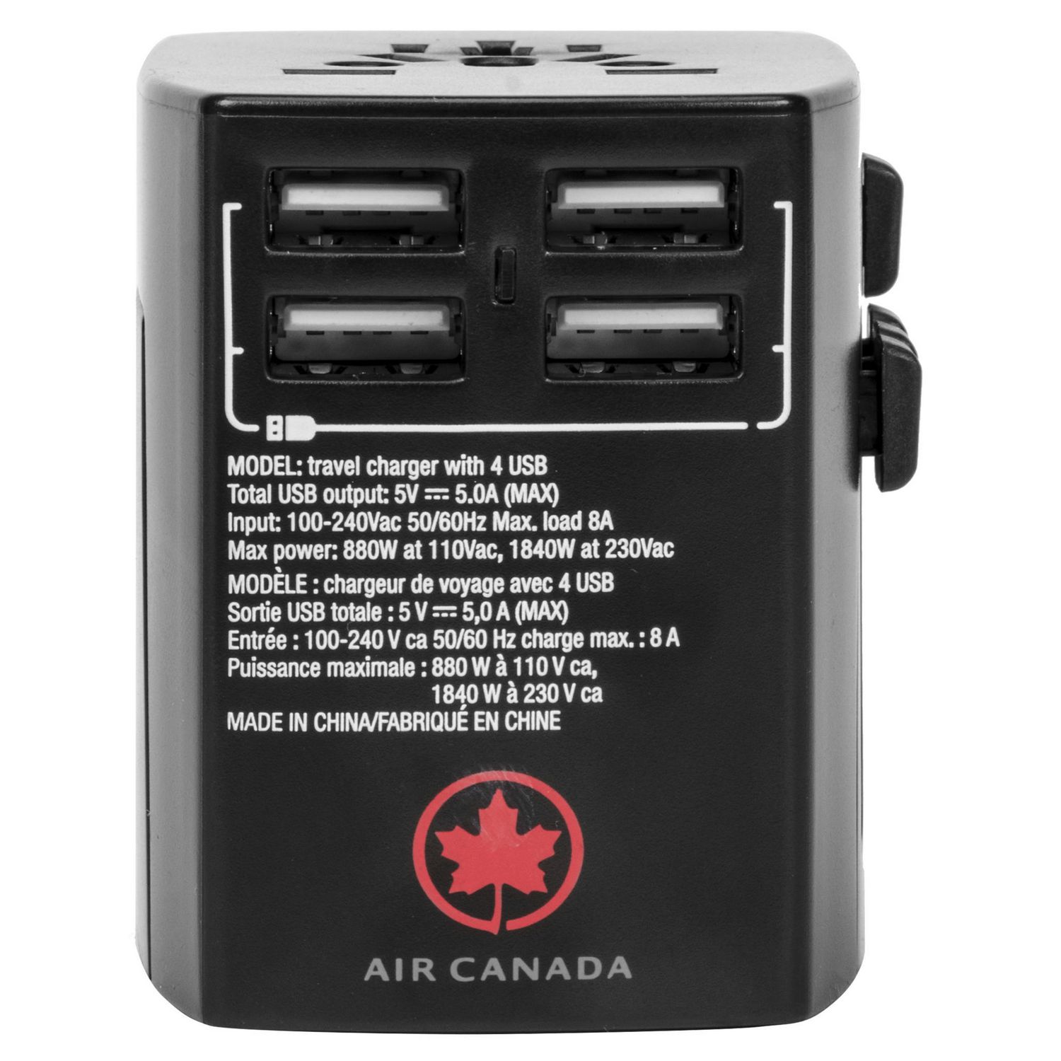 Ensemble de convertisseur / adaptateurs de Air Canada avec etui 7 pieces 