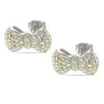 thumbnail image 1 of Quintessential Sterling silver Crystal "Bow" Stud Earrings, 1 of 4