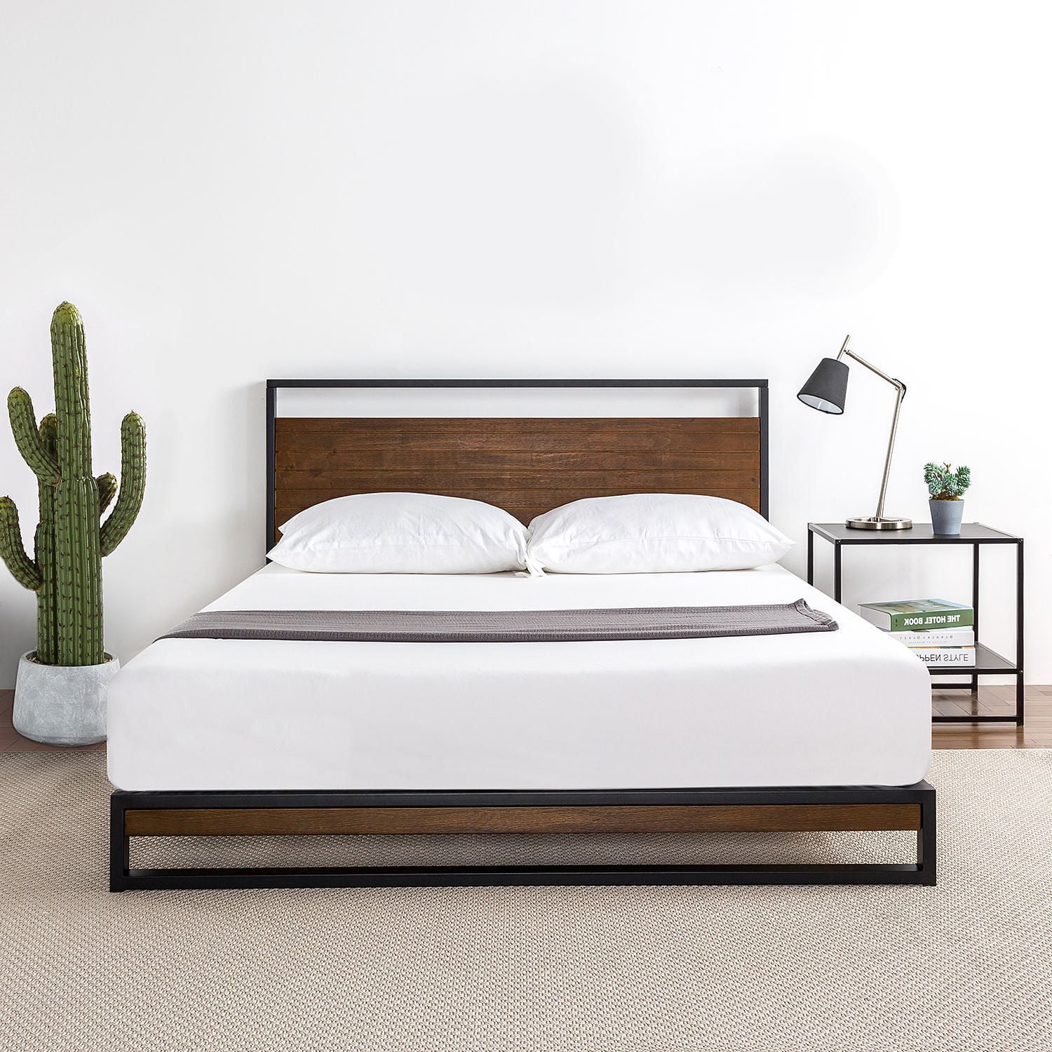 Ironline metal and wood deals platform bed