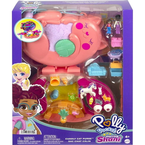 Polly Pocket Starring Shani Cuddly Cat Compact Purse Playset