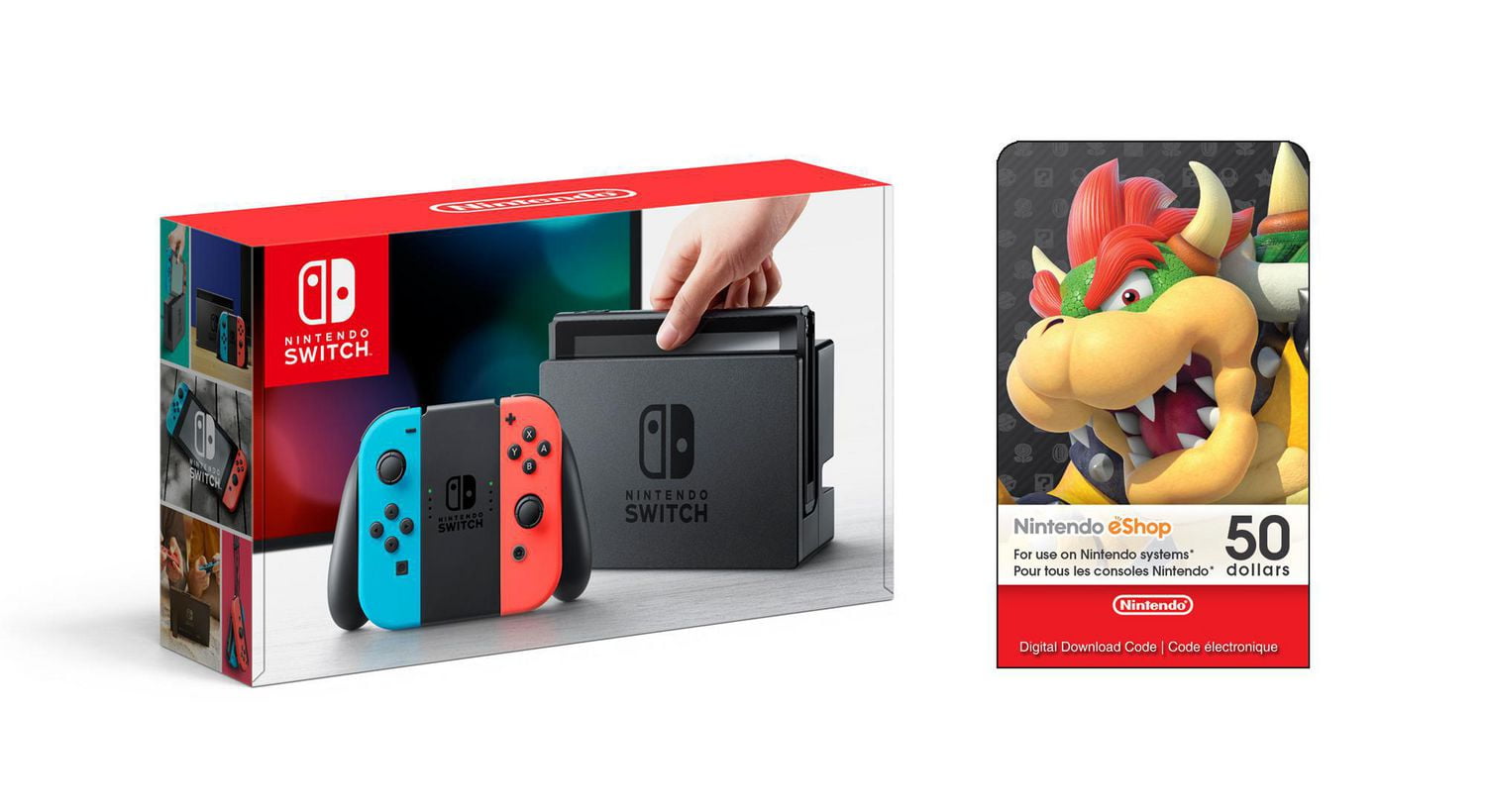 Nintendo Switch Hardware Neon with $50 Nintendo eCash Card (Digital ...