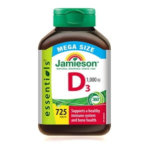 Jamieson Vitamin D3 Tablets, 25 mcg/1000 IU, For Bone Health, Mega Size, 725 ct