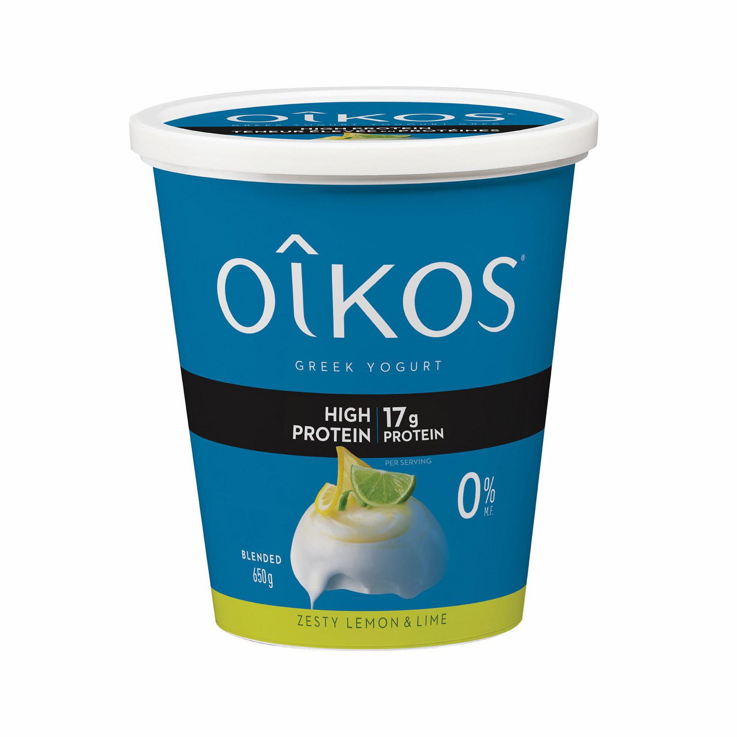 OIKOS Greek Yogurt, Zesty Lemon & Lime Flavour, 650g | Walmart Canada