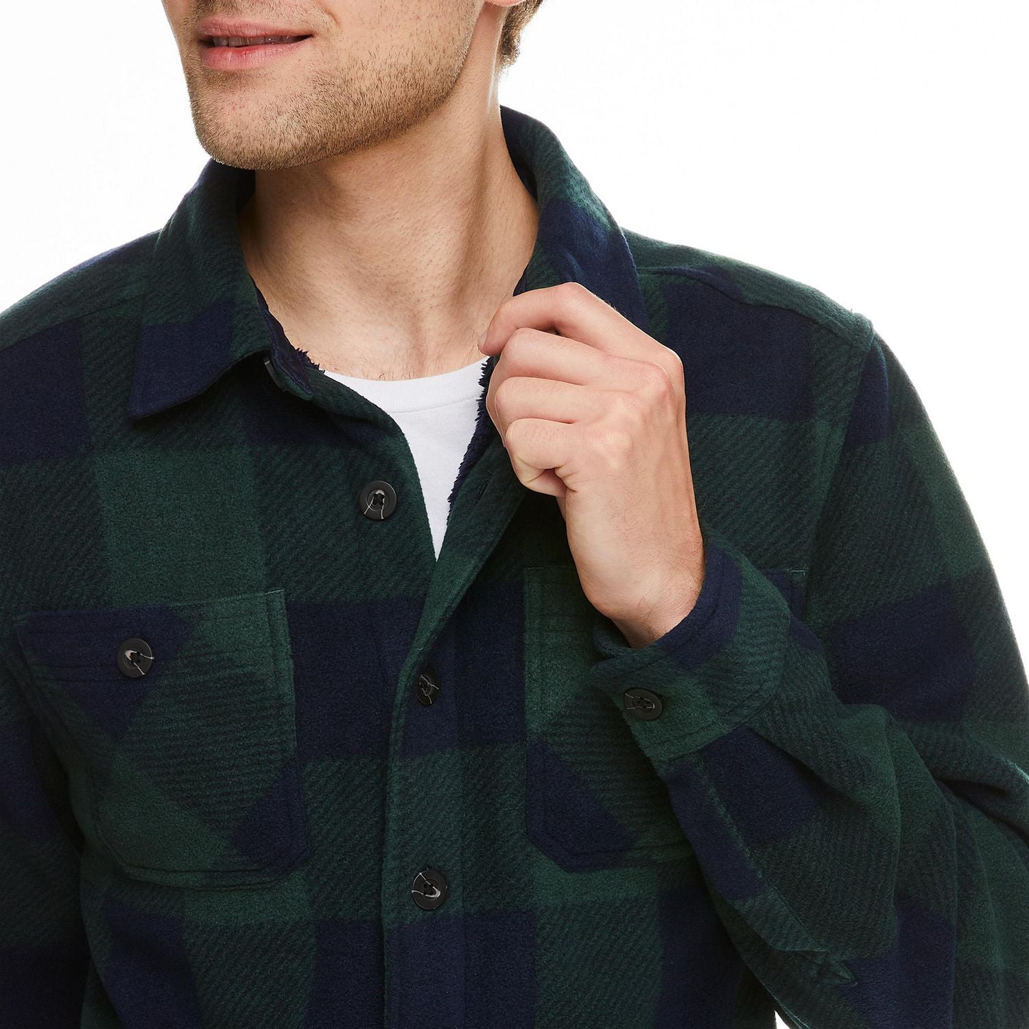 George Men's Sherpa-Bonded Fleece Shirt Jacket