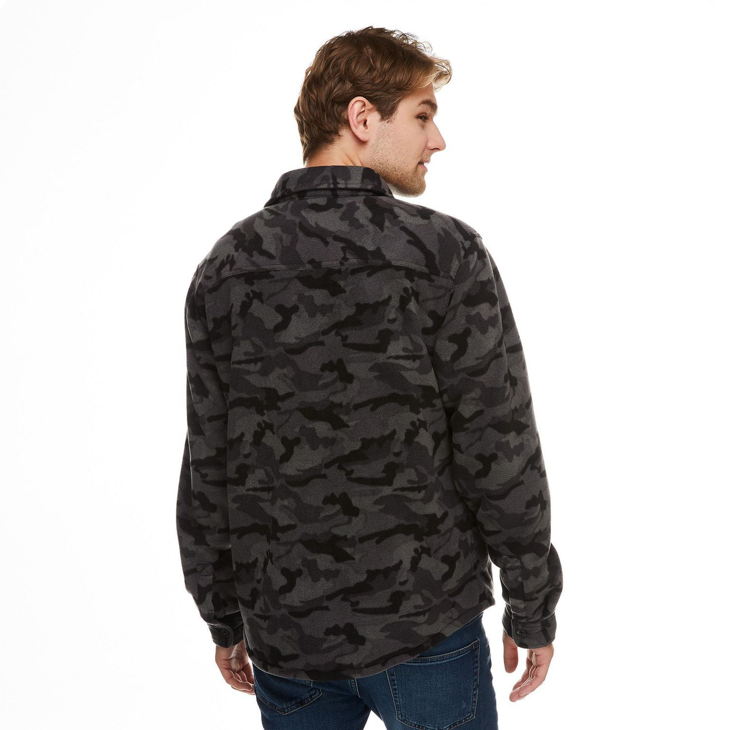 George Men's Sherpa-Bonded Fleece Shirt Jacket