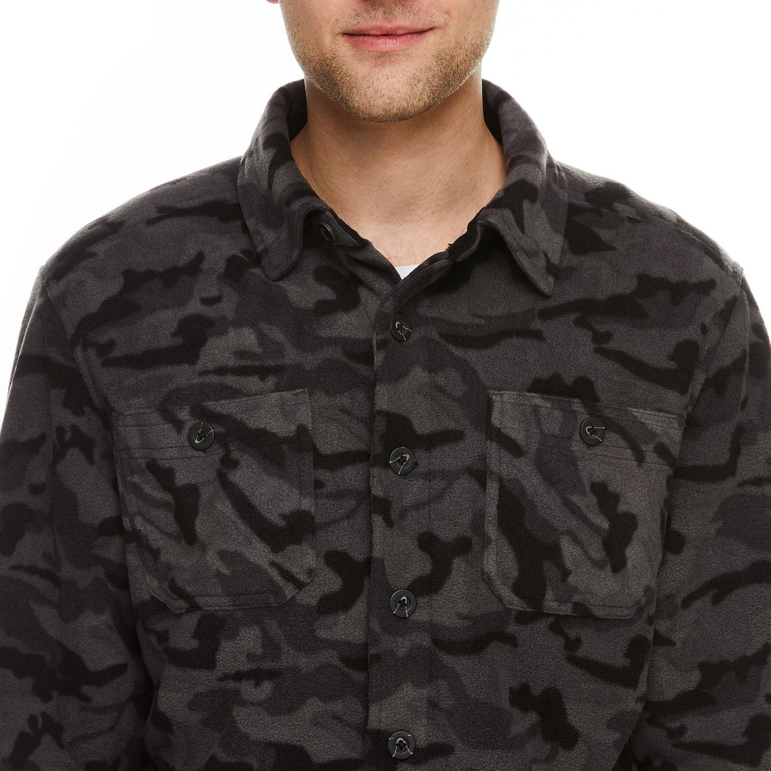 George Men's Sherpa-Bonded Fleece Shirt Jacket