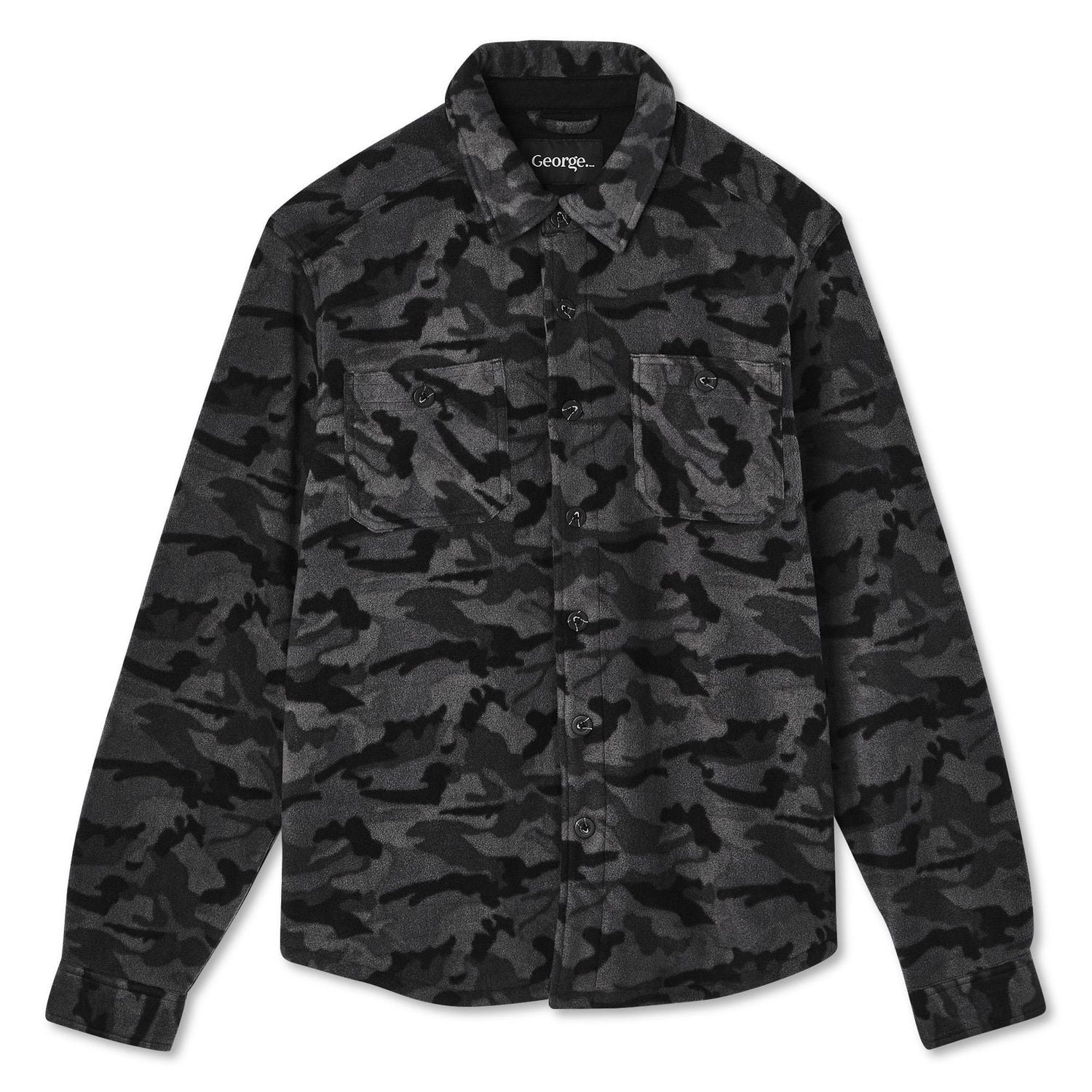 George Men's Sherpa-Bonded Fleece Shirt Jacket