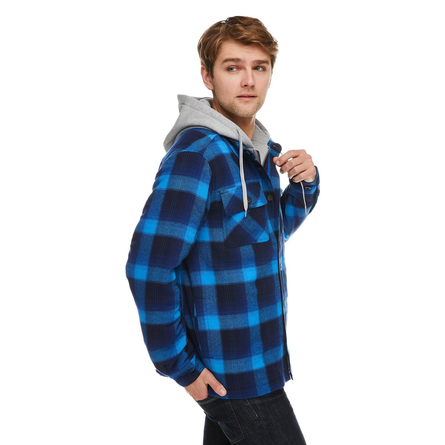 Flannel jacket with hot sale hood walmart