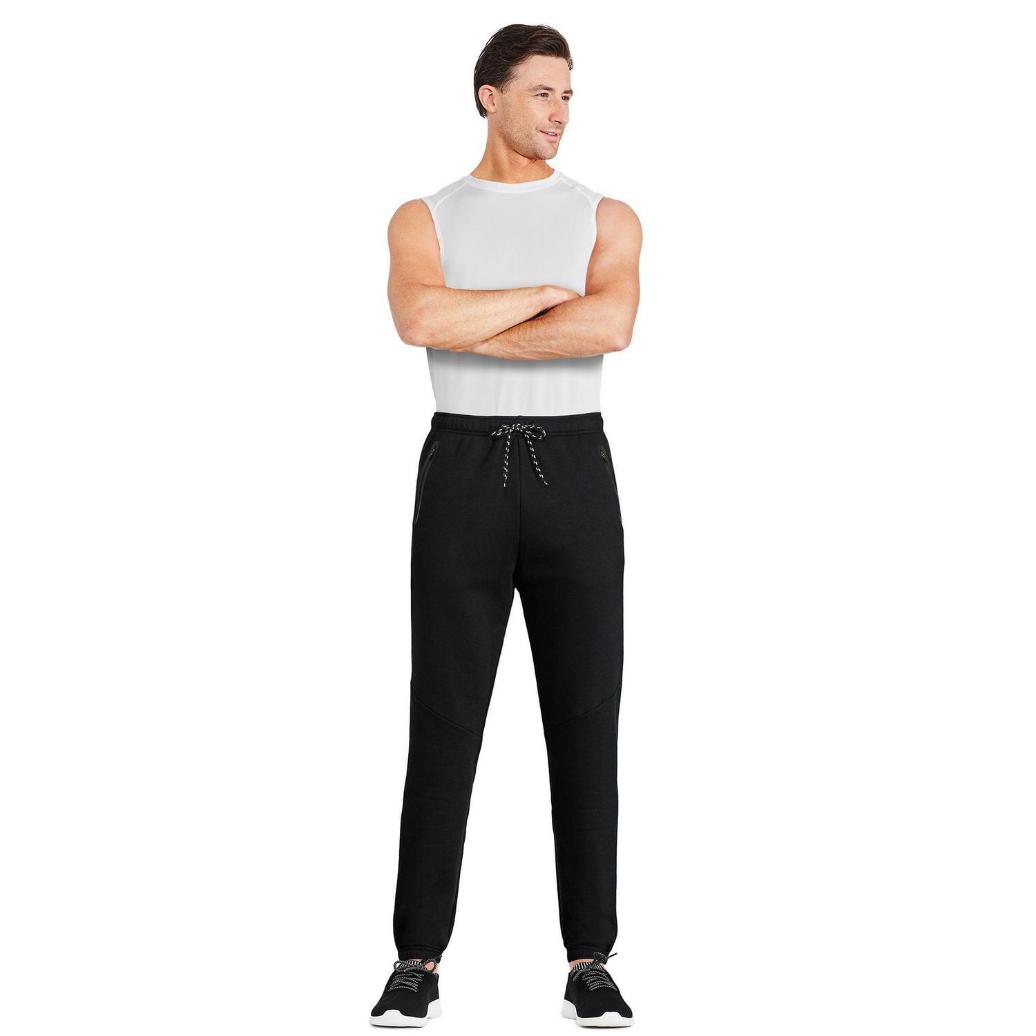 Athletic Works Men's Open Bottom Fleece Pants, Sizes S-2XL