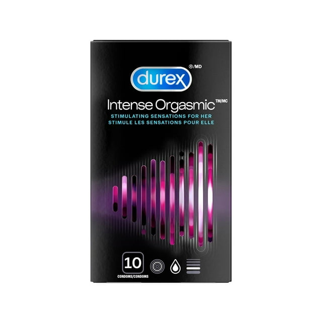 Durex® Intense Orgasmic Ribbed & Dotted Condoms, Large, 10 Count