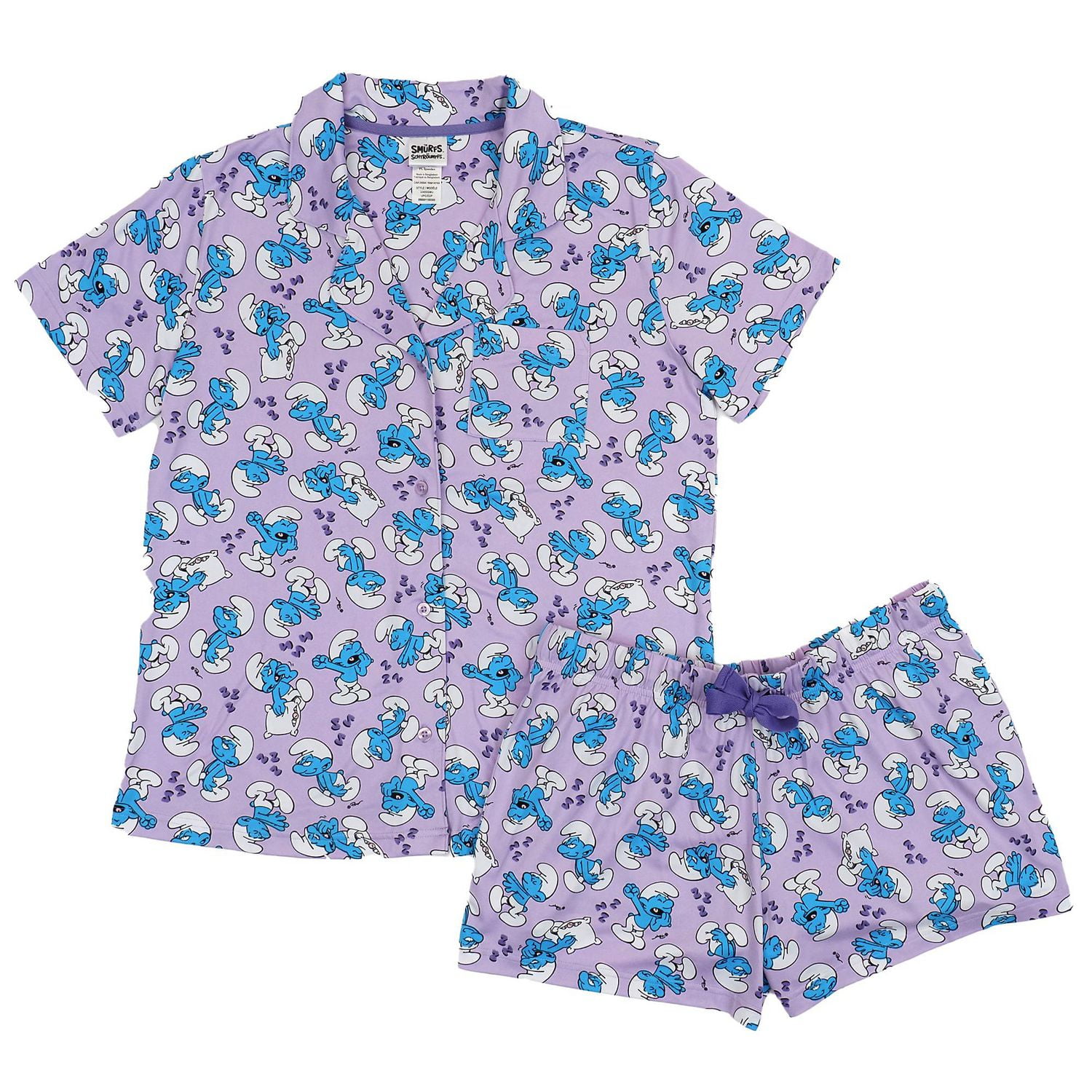 The Smurfs Lazy Smurf Ladies' Notch Collar Boxer Set